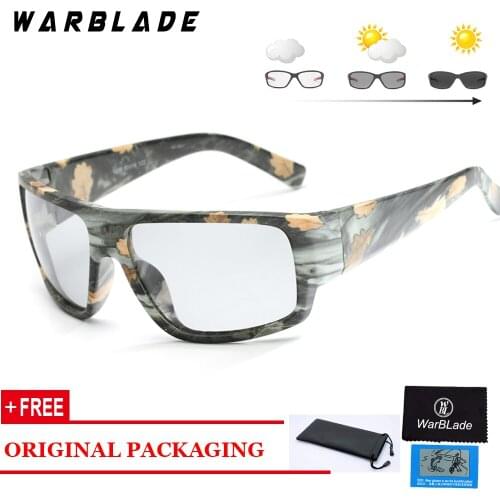 Mens Outdoor Driving Fishing Sunglasses Transition Lens Sunglasses HD Polarized Sunglasses Photochromic Sunglasses WarBLade
