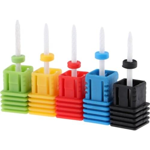 Set Of 5Pcs Electric Ceramic Nail Drill Bit Manicure Grinding Tools