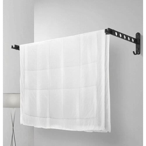 Wall-mounted Towel Rack Stainless Steel Drying Rack Punch Free Storage Shelf for Clothes Bathroom Hanging Holders Home Hotel