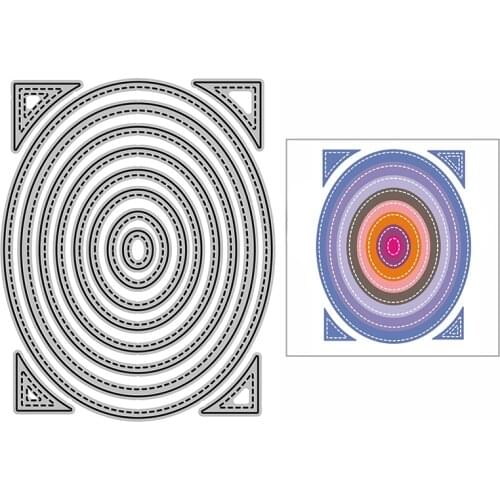 New Stitched Oval Corner Craft Embossing Mold 2021 Metal Cutting Dies for DIY Decorative Scrapbooking Album Card Making No Stamp