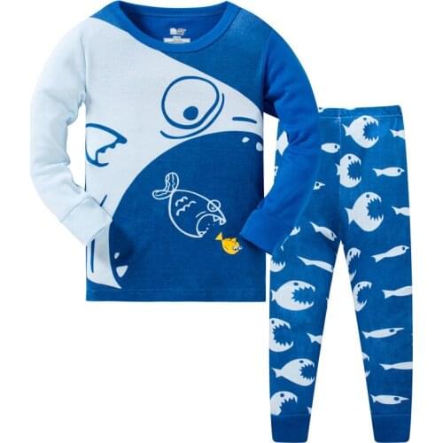 2021 NEW Cotton Kids Pajama Sets Boys Nightwear Print Toddler Baby Pajamas Kids Long Sleeve Pajama Sleepwear