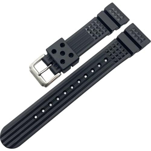New For Sharkey MM300 SBDX001/012/01 6105 SOFT Rubber Waffle Watch Band 22MM DIY Replace + Tool