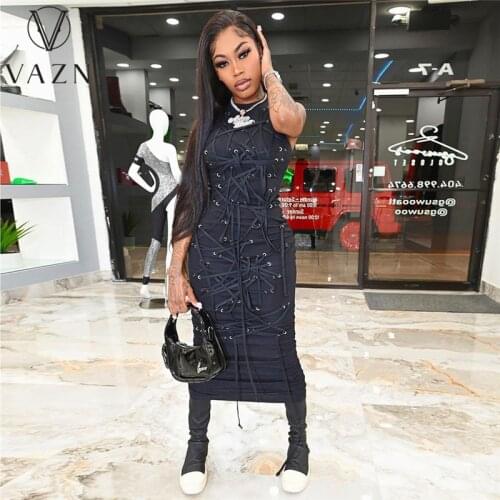 VAZN New 2021 One Off Shoulder Floor-length Evening Gown Women Dress Women Elegant Solid Dress Slim Dress Club Shinny Dress