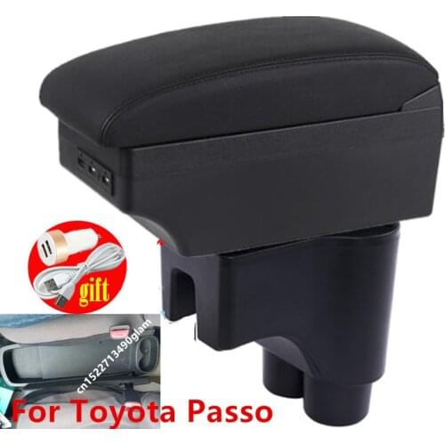 For Toyota Passo armrest box Retrofit parts dedicated Car Armrest Center Storage box car accessories Interior USB