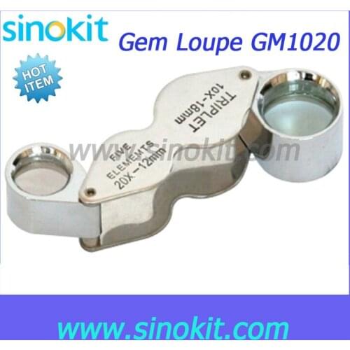 Practical 10x20x Dual Jewelers Eye Loupe Magnifying Magnifier gem free shipping GM1020