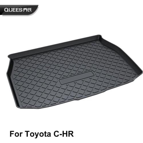 QUEES Custom Fit Cargo Liner Trunk Floor Mat for Toyota C-HR CHR Heavy Duty Liner TPO Rubber 2016 2017 2018