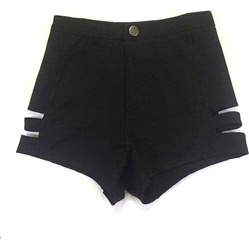 Sexy Pole Dance Clothing Black Hollow Shorts Female Dj Gogo Dancer Clothes Nightclub Rave Pole Pants Jazz Dance Costume VDB2214