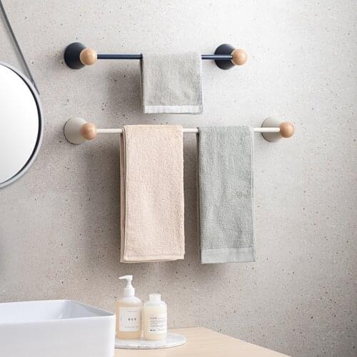 Nordic Style Sheet Metal Beech ABS Towel Rack Wall Mounted Storage Rack Shoe Holder Home Organizer Bathroom Accessories