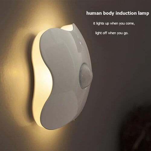LightInBox Induction Nightlight Battery USB Closet Cabinet Toilet Lamps PIR Motion Sensor LED Night Light Smart Human Body