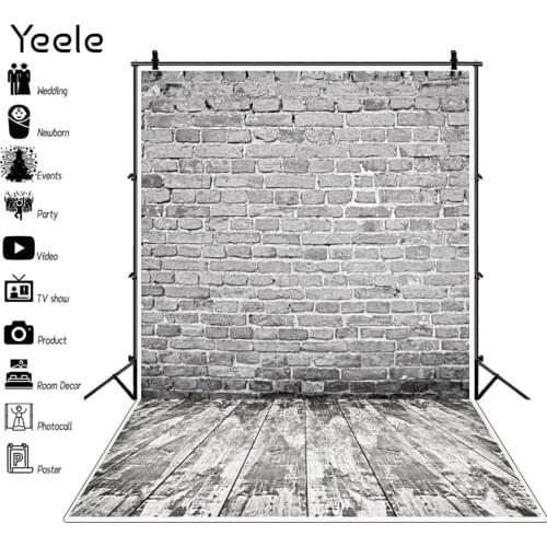 Yeele Vintage Grunge Brick Wall Wood Floor Baby Vinyl Background Photography Backdrops Photophone Photo Studio Photozone Props