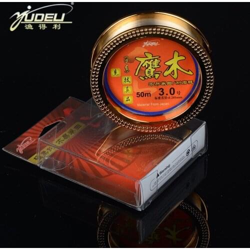 Yudeli Brand Super Strong 50M Nylon Monofilament Vice-line Fishing Line Rope Japan Material 6-40LB