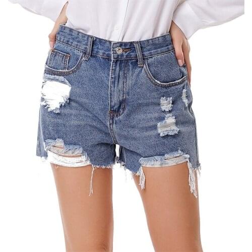 2020 Casual Summer Women sexy Denim Shorts Fashion High Waist Hole Ripped Tassel Short Jeans vintage Slim hotpants Streetwear