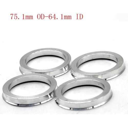 1 Set /4 Pieces 64.1mm ID to 75.1mm OD Aluminum Centric Spigot Hub Rings Wheel Spacer