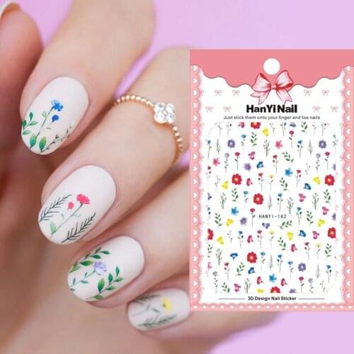 1pc Dried Flowers Nail Sticker Floral Flower 3D Adhesive Sticker HY182