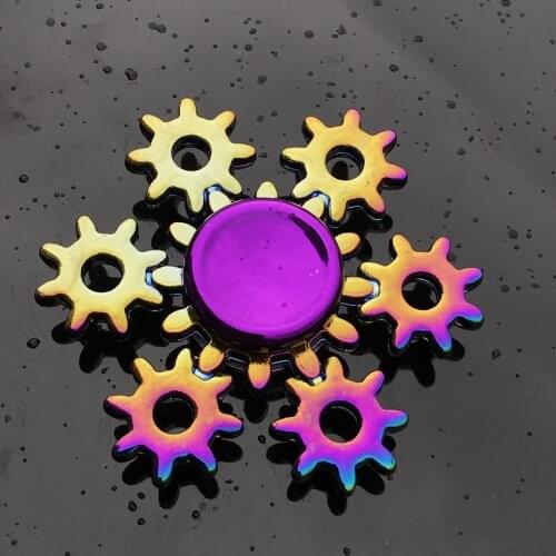 2021 Rainbow Metal Finger Spinner R118 Bearing Spinner Toy Adult Toys For Children Raytheon Mushroom 60-65mm Fidget Spinner