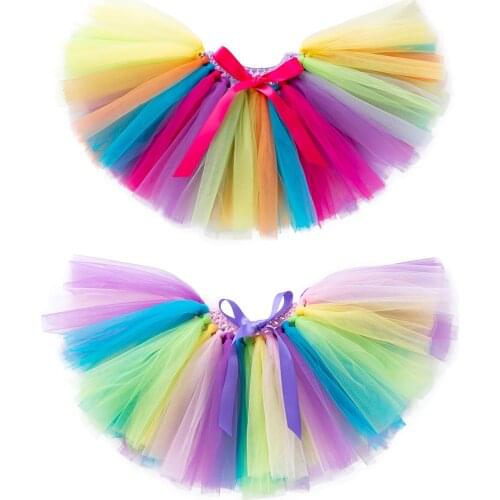 3-24months Rainbow Colorful Lace Bloomer-Infant Toddler Baby Girl Dress-Handmade Ruffle Tulle Skirt-Tutu-Kids Clothes