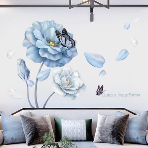 3D Butterflies Flower Wall Sticker Removable Living Room Bedroom Home Decor Aesthetic Decals Bathroom Decoration Posters