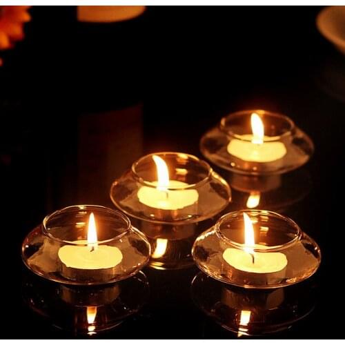 Free Shipping 5 X Transparent Floating Glass Candle Holder Wedding Home Table Decorative With One Candle Romantic Dinner