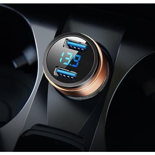 3.1A Dual USB Car Charger 2 Port LCD Display 12-24V Cigarette Lighter Socket for Dodge Journey JUVC/Charger/DURANGO/CBLIBER/SXT