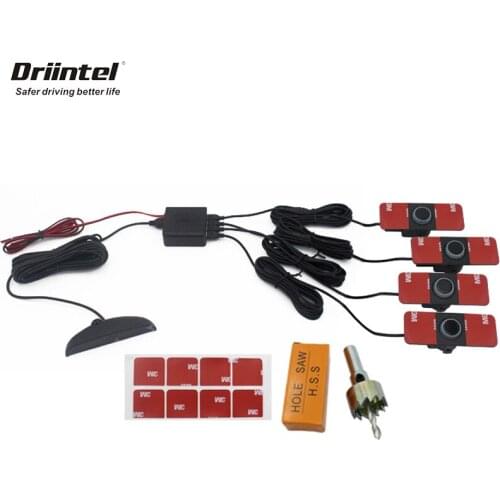 Car accessories nsor de estacionament kit LED 4 reverse parking sensor 12V spare parking radar monitoring system park sensor par