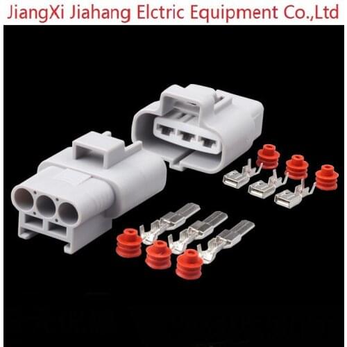 Free shipping 100sets Sumitomo 3 Pin 4.8mm Car male female electric Fan Plug auto connector 6188-0129 6189-0165
