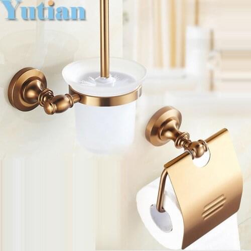 Free shipping, vintage Bathroom Accessories Set , Paper Holder toilet brush holder,bathroom sets,Aluminium Made YT-10800-2