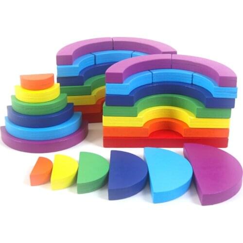 Creative Thinking Wooden Blocks Toys 3D Puzzles Geometric Shape Matching Montessori Early Educational Learning Toy for Children
