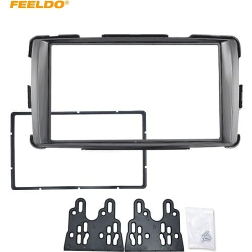 FEELDO Car Stereo Audio Fascia Frame Plate for Toyota Innova 2011+ 2Din CD/DVD Radio Dash installation Mount Kit #HQ4906