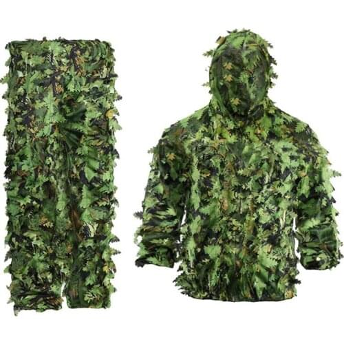 Sticky Flower Bionic Leaves Camouflage Suit Hunting Ghillie Suit Woodland Camouflage Universal Camo Set