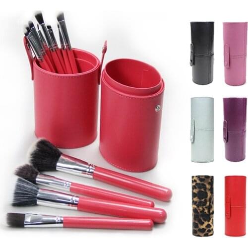 PU Leather Brushes Pen Holder Storage Portable Travel Cosmetic Organizer Beauty Pen Eyebrow Pencil Make Up Tools