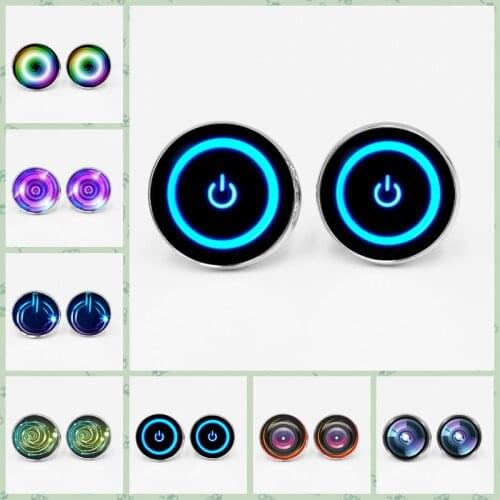 Power Button Computer Button Switch Digital SLR Lens High Quality Game Playstation Star Glass Mens Brand Handmade Cufflinks
