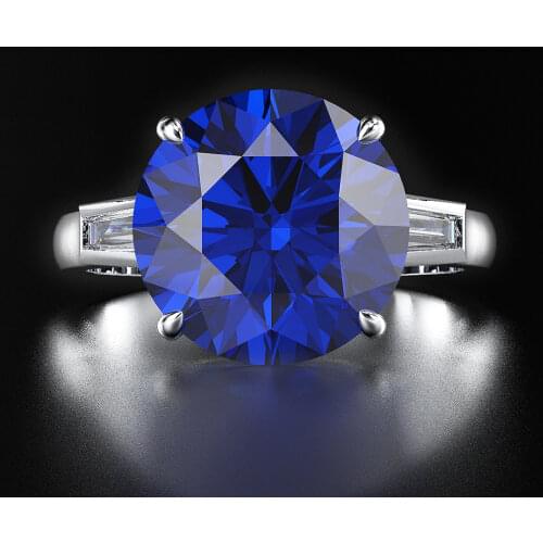 S925 Sterling Silver Ring Fashion 12*12 Diamonds Ring12 Karat Sapphire Gemstone Ring Wedding Anniversary Fine Jewelry