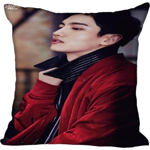 Custom Kpop TVXQ! Shim Changmin Printed Square silk Pillowcases 40x40cm,35x35cm One Side Satin Pillowcase Custom Logo