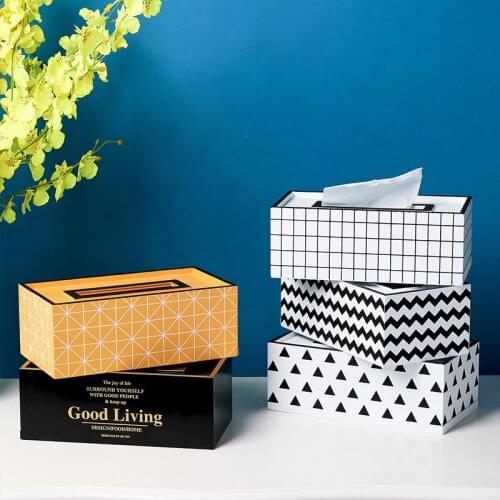 Nordic Creative Tissue Box Household Living Room Wood Box Tissue Paper Restaurant Napkin Storage Box Tissue Organizer Boxes