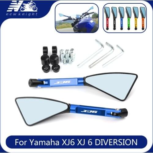 Laser Logo 5 Colors Universal Motorcycle CNC Aluminum Rear View 8mm 10mm Rearview Side Mirror For Yamaha XJ6 XJ 6 DIVERSION