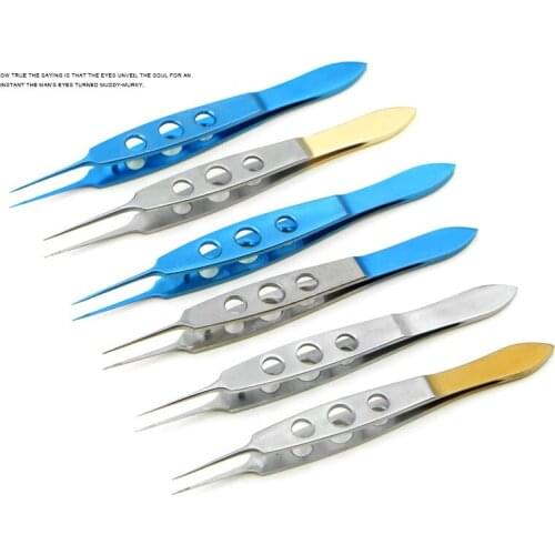 Medical fine microscopic ophthalmic surgery tweezers fat tweezers double eyelid tools toothed platform tweezers surgical tweezer