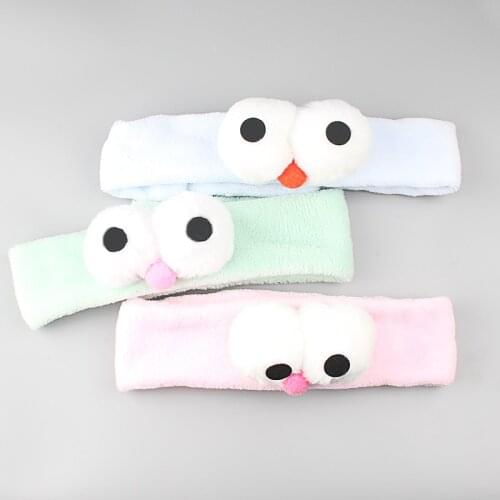Korean version of cute cartoon velvet big eyes hair band ladies wash face makeup bath hair band childrens hair accessories gift