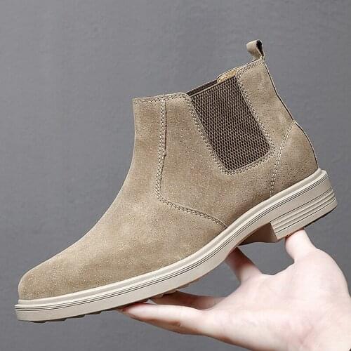 Men Autumn Winter High Top Super Warm Fur Chelsea Boots Slip on Plush Punk Sneakers Male Work Safety Shoes Unisex Ankle Botas