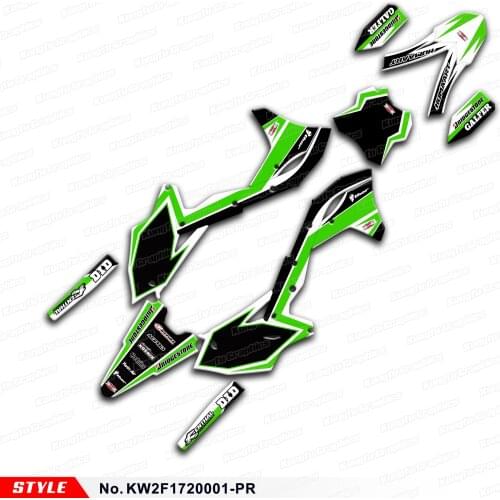 Aftermarket MX Stickers Graphic Set Custom Racing Decals Kit for KX 250 F KX250F 2017 2018 2019 2020, Style No.KW2F1720001-PR