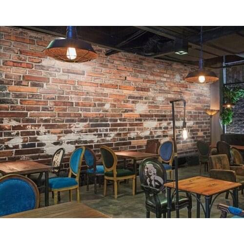 Custom Size Mural Classic nostalgic red brick wallpaper 3D Wallpaper For Bar Restaurant Cafe Store Wall Painting Art Decor