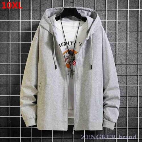 Autumn oversized hoody mens zipper cardigan terry hoodie jacket cardigan 160kg sweatshirt 8XL 9XL 10XL hoodie