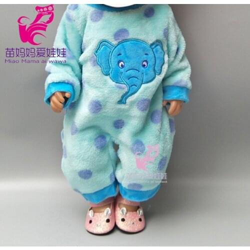 Fits for 43cm baby doll Blue and Pink elephant jumpsuit coat sets 18 inch girl doll clothes children gifts