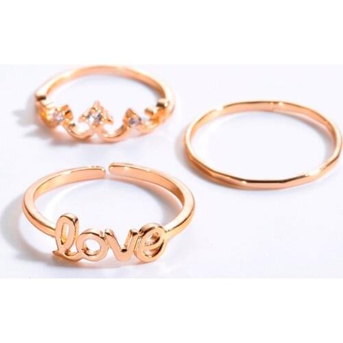 QIMING Women Fashion Rings Adjustable Girls Wedding Gifts Simple Love Ring Open Jewelry Bijoux Valentines Gift