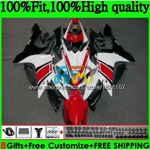 Injection OEM For YAMAHA YZF R Black white 1 YZF 1000 YZFR1 07 08 114BS.5 YZF1000 YZF R1 07 YZF-1000 YZF-R1 2007 2008 Fairing