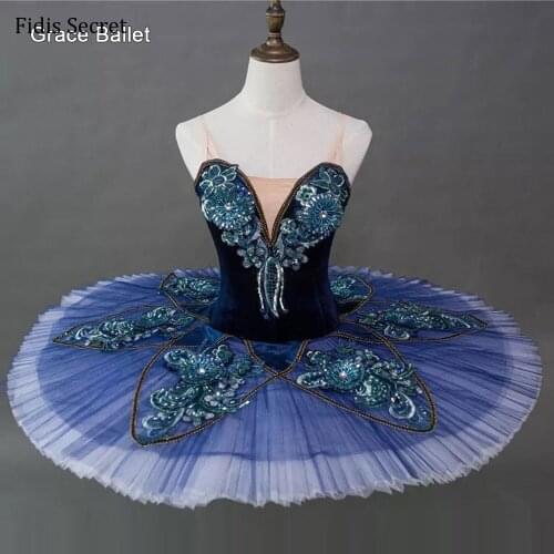 Top Quality Professional Pancake Ballet Skirt,Blue Bird Competition Tutu Dress,Girls Ballerina YAGP Solo Performance Stage Wear
