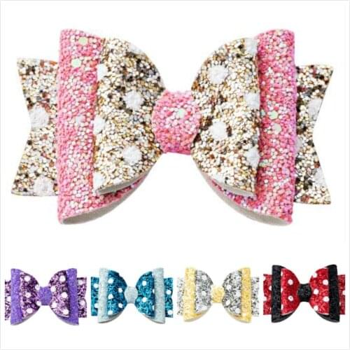 Thumblina Cute Dot Princess Hairgrips Glitter Hair Bows with Clip Dance Party Bow Hair Clip Girls Hairpin Hair Accessories