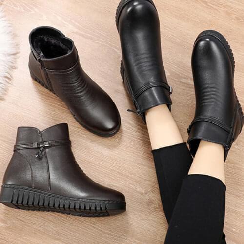 Booties woman 2020 New Butterfly-knot Ankle boots for women shoes Winter boots short plush Fashion zip Female boot big size 41