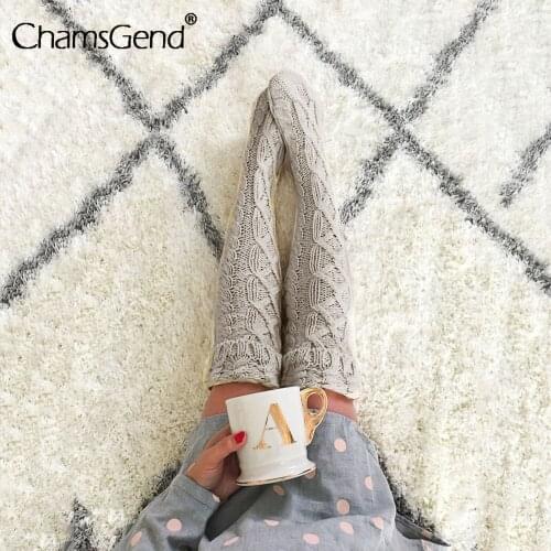 Women Long Cotton Stocking Winter Warm Thigh High Over The Knee Socks Long Cotton Stockings Sexy Knitted Stockings Dropshipping