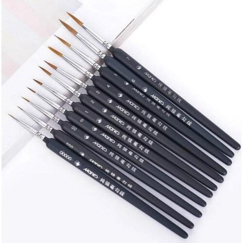 1PCS Nylon Painting Brushes Wood Handle Paint Brush Different Size Hook Line Pen For Watercolor Oil Acrylic Painting Art Tools