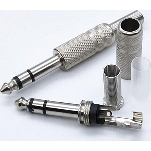 10pcs Thicken 6.35mm 1/4" Male Mono Plug 6.35mm 6.5mm connector mono audio plug jack 6.5mm amplifier microphone plug